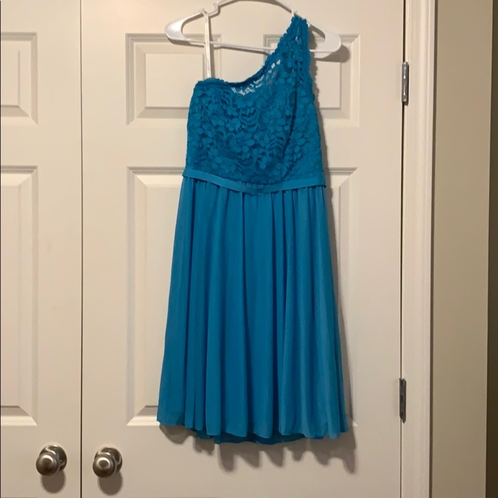 David’s Bridal Bridesmaids dress in color “Malibu”